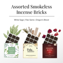 White Sage, Palo Santo & Dragon's Blood Incense Bricks and Burner Display Set